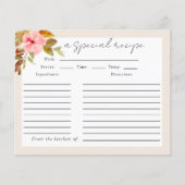 ヴィンテージ花模様ブライダルシャワーレシピカード (正面)