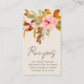 ヴィンテージ花模様ブライダルシャワーレシピ要求 エンクロージャーカード (正面)