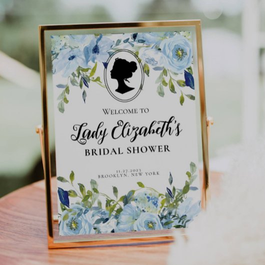 ヴィンテージ花模様リージェンシーエラウェルカムブライダルシャワー ポスター