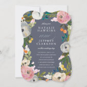 ヴィンテージ花模様結婚式招待状 招待状 (正面)