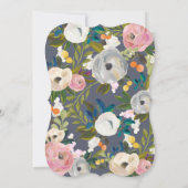 ヴィンテージ花模様結婚式招待状 招待状 (裏面)