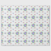 ヴィンテージ花模様（白） ラッピングペーパー (フラット)