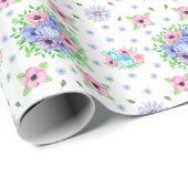 ヴィンテージ花模様（白） ラッピングペーパー (ロールコーナー)