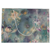 ヴィンテージ花模様Backgroundテクスチャ ラージペーパーバッグ (裏面)