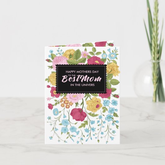 ヴィンテージ花母の日 カード (正面)