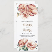 ヴィンテージ花水彩秋の結婚式プログラム プログラム (正面/裏面)