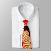 ヴィンテージ花濃赤花柄 ネクタイ (タイ)