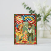 ヴィンテージ花火と子供 ポストカード (スタンド正面)