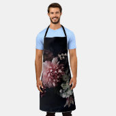 ヴィンテージ花牡丹、チューリップ、ユリ、あじさい  エプロン (着用した状態)