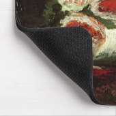 ヴィンテージ花瓶と牡丹、ビンセント・ファン・ゴッホ。 マウスパッド (コーナー)