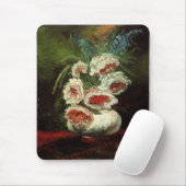ヴィンテージ花瓶と牡丹、ビンセント・ファン・ゴッホ。 マウスパッド (マウス)