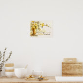 ヴィンテージ花瓶と黄色のバラの水彩プリント ポスター (キッチン)