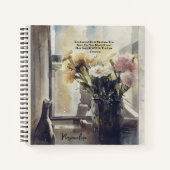 ヴィンテージ花瓶エマーソン引用文ジャーナル ノートブック (正面)