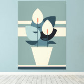 ヴィンテージ花瓶チューリップ |花瓶フローラ |花瓶花 キャンバスプリント (インサイチュ (ウッドフロア))