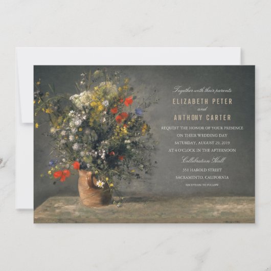 ヴィンテージ花瓶ユニーククリエイティブ結婚ズ 招待状 (正面)