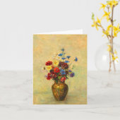 ヴィンテージ花瓶（1910年）Odiron Redon著 カード (黄色い花)