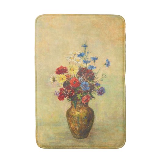 ヴィンテージ花瓶（1910年）Odiron Redon著 バスマット (正面縦)