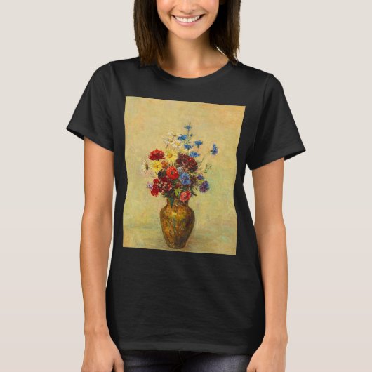 ヴィンテージ花瓶（1910年）Odiron Redon著 Tシャツ (正面)
