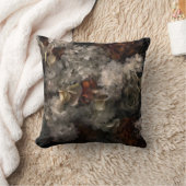 ヴィンテージ花白と錆あじさい植物学 クッション (ブランケット)