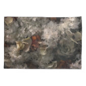 ヴィンテージ花白と錆あじさい植物学 枕カバー (裏面)