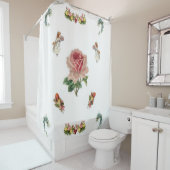 ヴィンテージ花白シャワーカーテン シャワーカーテン (インサイチュ)