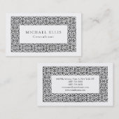 ヴィンテージ花白黒プロフェッショナル 名刺 (正面/裏面)