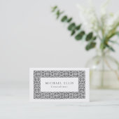 ヴィンテージ花白黒プロフェッショナル 名刺 (スタンド正面)