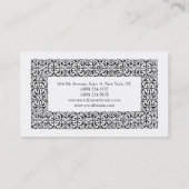 ヴィンテージ花白黒プロフェッショナル 名刺 (裏面)