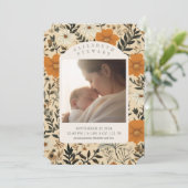 ヴィンテージ花秋2写真誕生のお知らせ 招待状 (スタンド正面)