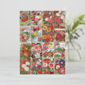ヴィンテージ花種パケットガーデンコラージュ 招待状 (スタンド正面)