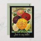 ヴィンテージ花種パケット – 葉書 ポストカード (正面/裏面)