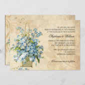 ヴィンテージ花籠結婚式招待状 招待状 (正面/裏面)