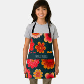 ヴィンテージ花紅黒花柄 エプロン (インサイチュ)