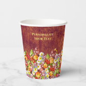 ヴィンテージ花素朴柄プリマ結婚ローズ 紙コップ (裏面)