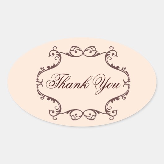 ヴィンテージ花結婚シャンデリア感謝していズ 楕円形シール (正面)