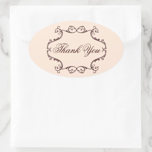 ヴィンテージ花結婚シャンデリア感謝していズ 楕円形シール (バッグ)