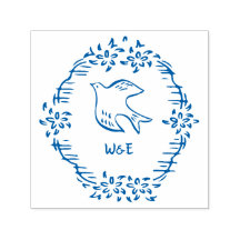 ヴィンテージ花結婚鳩モノグラム