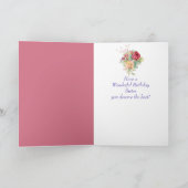 ヴィンテージ花花束シスター誕生日カード カード (内部)