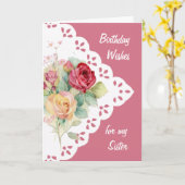 ヴィンテージ花花束シスター誕生日カード カード (黄色い花)