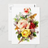 ヴィンテージ花花束for Youはがき ポストカード (正面/裏面)