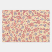 ヴィンテージ花花柄ラップクラフト紙 ラッピングペーパーシート (正面3)