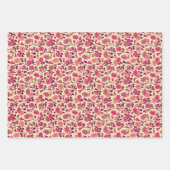 ヴィンテージ花花柄ラップクラフト紙 ラッピングペーパーシート (正面)