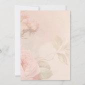 ヴィンテージ花茶セットフラワーブライダルシャワー 招待状 (裏面)