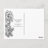 ヴィンテージ花蔵書票結婚式の日付を保存 ポストカード (裏面)