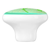 ヴィンテージ花裁縫ボタングリーン セラミックノブ (側面)