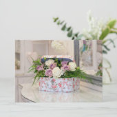 ヴィンテージ花贈答用ボックス招待状 招待状 (スタンド正面)