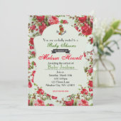 ヴィンテージ花赤ちゃんシャワー又は誕生日招待状 招待状 (スタンド正面)