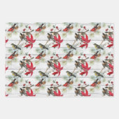 ヴィンテージ花鳥クリスマス ラッピングペーパーシート (正面3)