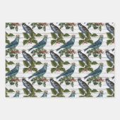 ヴィンテージ花鳥クリスマス ラッピングペーパーシート (正面)