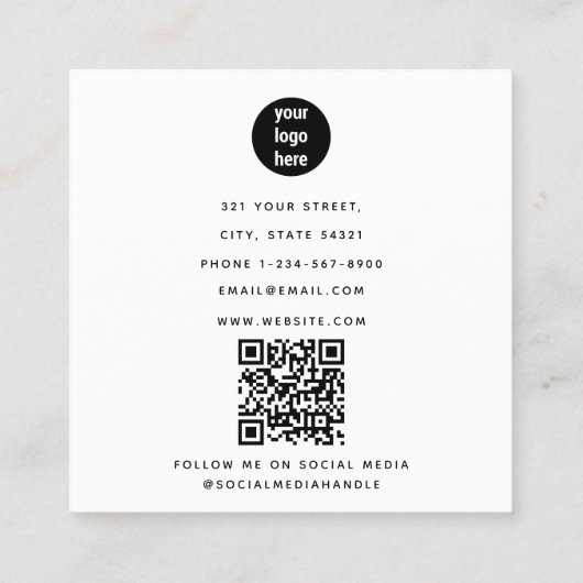 ヴィンテージ花鳥類イベントプランナー スクエア名刺 (裏面)